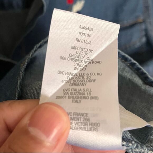 Denim & Co. Blue Denim Embroidered Floral Long Sleeve Button-Up Shirt Size XL - Picture 10 of 11